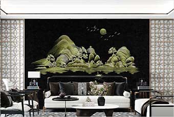 新洲森佰汇航空纤维墙咔（湖光山色）